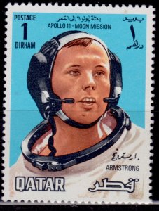 Qatar, 1969, Neil Armstrong, Moon Landing, 1d, sc#190, MLH