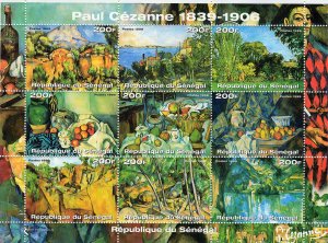 Senegal 1999 Sc#1414 Paintings by Paul Cezanne Sheetlet (9) Perforated MNH
