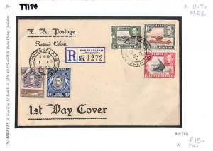 TT184 1952 Dar-es-Salaam Tanganyika Registered/FDC