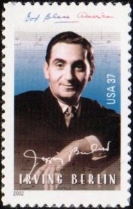 2002 37c Irving Berlin, Songwriter, God Bless America Scott 3669 Mint F/VF NH