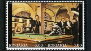 Koriakia Republic 2000 JAMES DEAN PLAY SNOOKER Set 2 values Perforated Mint (NH)