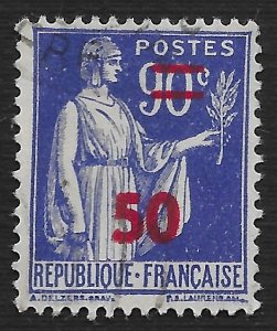 France #406 50c on 90c Peace with Olive Branch