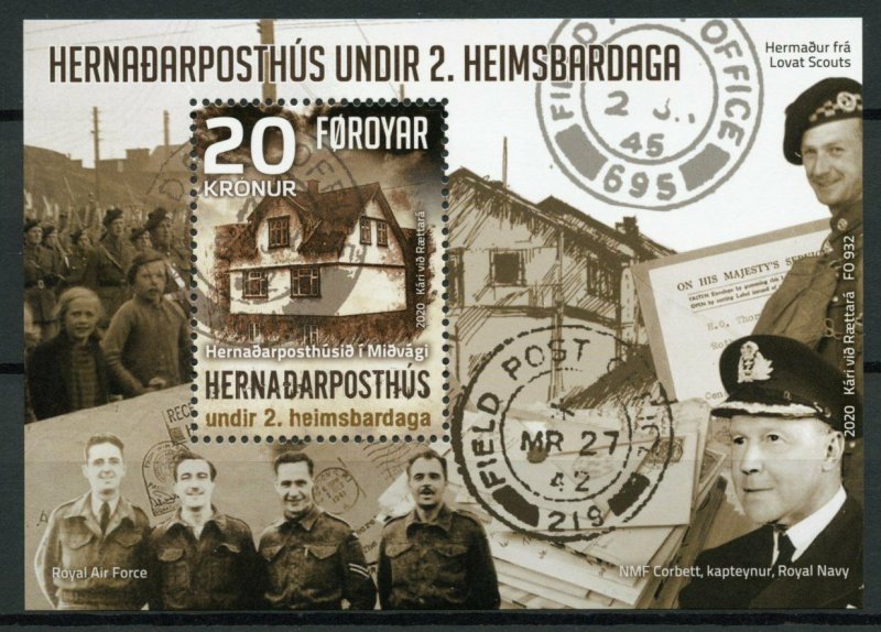 Faroe Isl Faroes Stamps 2020 MNH WWII WW2 British FPO Field Post Offices 1v M/S