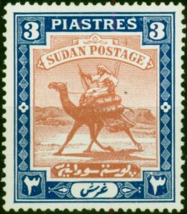 Sudan 1941 3p Red-Brown & Blue SG44ba Ordin Paper Fine MM