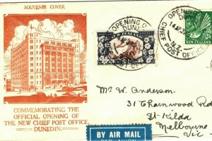 NEW ZEALAND Illustrated Cover CHIEF POST OFFICE DUNEDIN Opening 1927 GA64