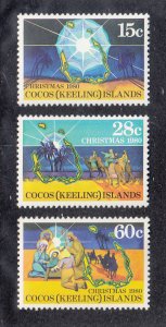 Cocos Islands Scott #53-55 MNH