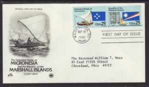 US Micronesia 1990 PCS Typed FDC BIN