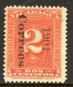 Nicaragua 1901 ⭐ Postage Due ⭐ 2¢ ⭐ Unlisted ⭐ Mint ⭐ G781 ⭐☀⭐☀⭐☀⭐