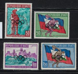 Haiti 451C148-150 Hinged 1960 Olympics Overprints 