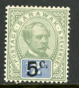 British Colony 1891 SARAWAK 5¢/12¢ Sc #24 Mint X948