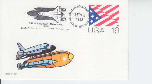 1992 NASA Space Shuttle - San Jose CA Pictorial Flag PC