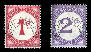 Basutoland #J1-2S (SG D1-2s) Cat£75, 1933 Postage Dues, set of two, perforat...