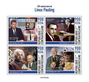 C A R - 2021 - Lanus Pauling - Perf 4v Sheet - Mint Never Hinged