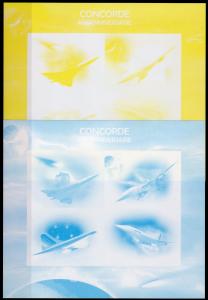 Madagascar 2011 CONCORDE 40th.Ann.Halley's Comet Shlt.#1 COLOR PROOFS 4+1 MNH