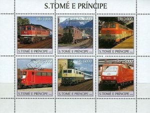 S. TOME & PRINCIPE 2003 - Trains 6v. Scott Code: 1555