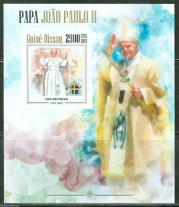 GUINEA BISSAU 2013 POPE JOHN PAUL II SOUVENIR SHEET  IMPERFORATED MINT NH