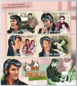 GUINEA BISSAU - ERROR, 2012 MISSPERF SHEET: ELVIS PRESLEY, MUSIC, CINEMA