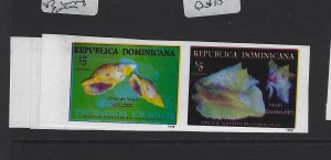 Dominican Republic SC 1300a, 1300b X 3 Imperf Color Trail Pairs MNH (8gua)