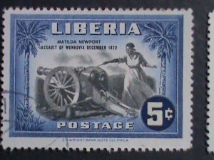 ​LIBERIA-1947 SC#301-4,C57  125TH ANNIV: DEFENCE OF MONROVIA-1822 CTO VF