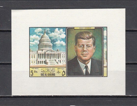 Ras al Khaima, Mi cat. 294 C. President J. Kennedy value as a s/sheet.