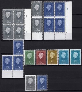 Netherlands 1969-70 Juliana High Values Lot of Singles + Multiples Mint CV$200