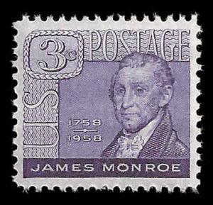 # 1105 MINT NEVER HINGED JAMES MONROE     VF+