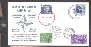 Canada # 1962 NATO CHANGE OF COMMAND COMMEMORATIVE COVER  BS23693