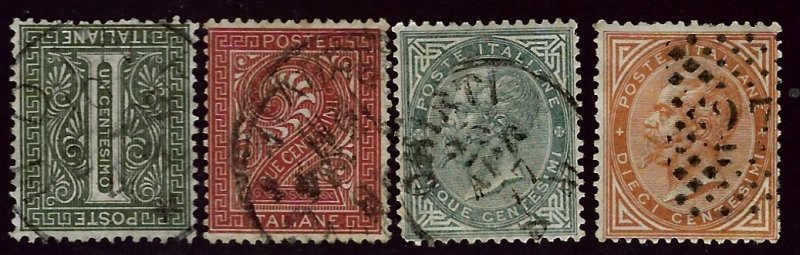 Italy SC#24-27 Used F-VF hr SCV$17.00...Worth a close look!