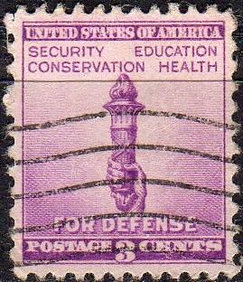United States 901 - Used - 3c Torch (1940) (2) +