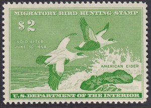 RW24 U.S. 1957 Federal Duck Stamp $2.00 MNH CV $85.00