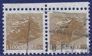 Lebanon - 2000 - Scott #543 - used pair - Tree Cedar of Lebanon