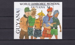 SA23g Guyana 1989 World Jamboree Mondial used minisheet