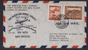 Austria 1946 FFD to Brussels