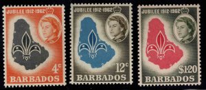 Barbados Scott 254-256 MNH** Scout stamp set