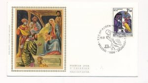 D86828 Christmas 1972 Felix Timmermans FDC Silk Cachet Belgium Brussel Bruxelles