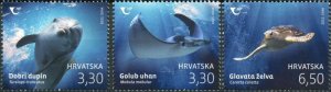 Croatia 2021 MNH Stamps Scott 1214-1216 Marine Life Dolphin Turtle