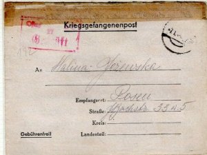 POLAND Germany Occupation WW2 Cover POW/CONCENTRATION CAMP WOLDENBERG 1944 EP654 