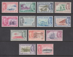 Cayman Islands Sc 122-134  MLH. 1950 KGVI Pictorials, complete set, VF