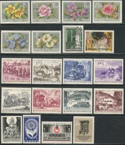 AUSTRIA Sc#719//740 1964 7 Different Complete Commem Sets OG Mint NH