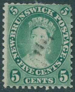 New Brunswick 1860 SG14 5c green QV FU