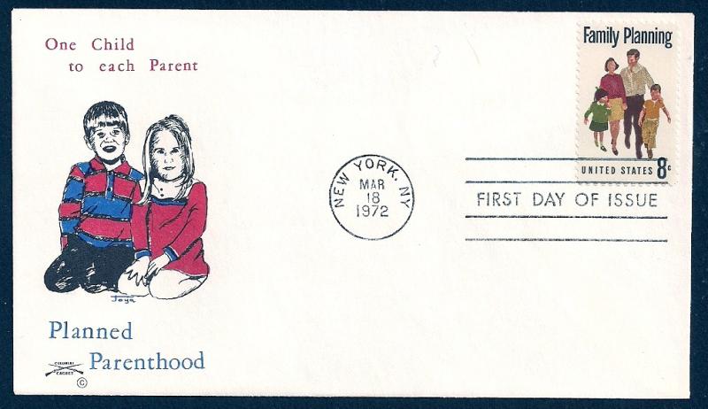 UNITED STATES FDC 8¢ Family Planning 1972 Colonial