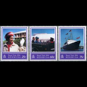 BERMUDA 1994 - Scott# 664-6 Royal Visit Set of 3 NH