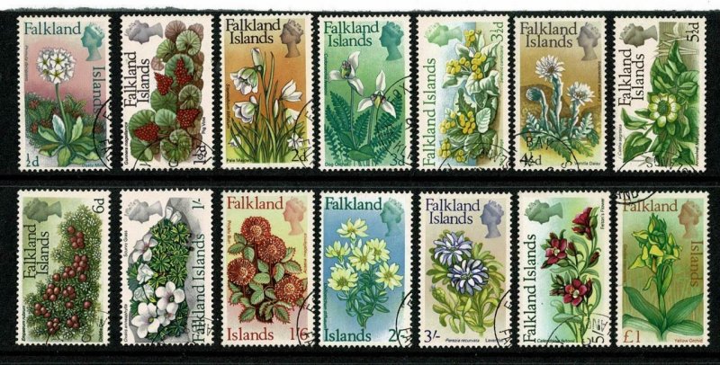 Falkland Islands.1968 Flowers. Predecimal issue. SG 232-245.