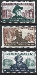 COLLECTION LOT 17737 ITALY #594-6 MH 1951 CV+$27