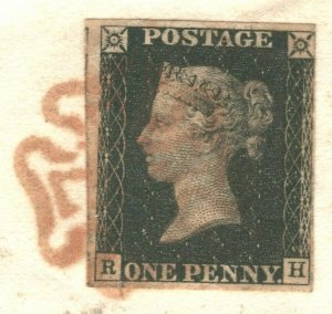 GB PENNY BLACK Cover Devon Barnstaple MX Cambridge CAIUS COLLEGE 1840 PE162