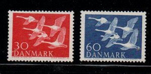 Denmark Sc 361-362 1956 Swans Northern  Countries stamp set mint NH