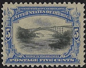 U.S. Scott# 297  1901 5c ultra & blk  Bridge on Niagara Falls   mint-nh-   xf