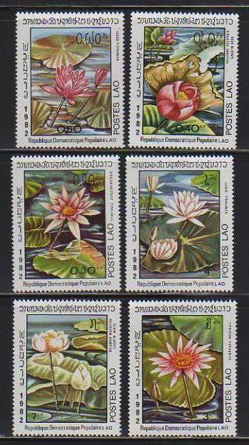 Laos MNH sc# 367-72 Flowers 10CV $4.00