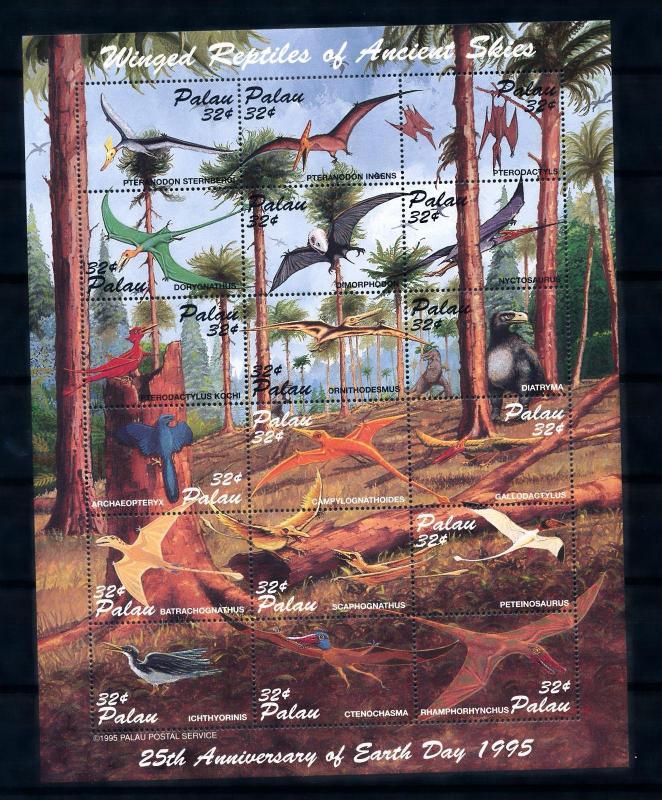 [56485] Palau 1995 Dinosaurs Pre historic animals Reptiles MNH Sheet