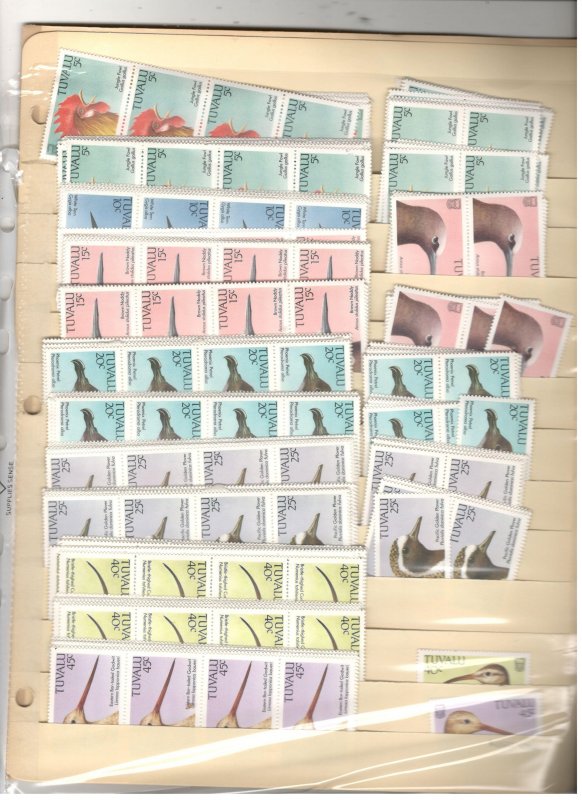 TUVALU COLLECTION ON STOCK SHEET MINT/USED